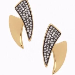 Stella & Dot Pavé Horn Earrings — Reversible